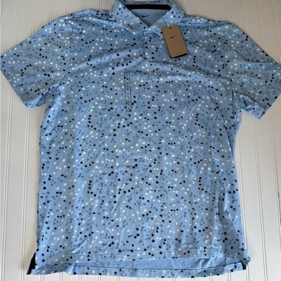 Nike Dri-FIT Floral Golf Tour Polo Shirt Blue DX6089-422 Mens XL NEW. 1113 - Picture 2 of 5